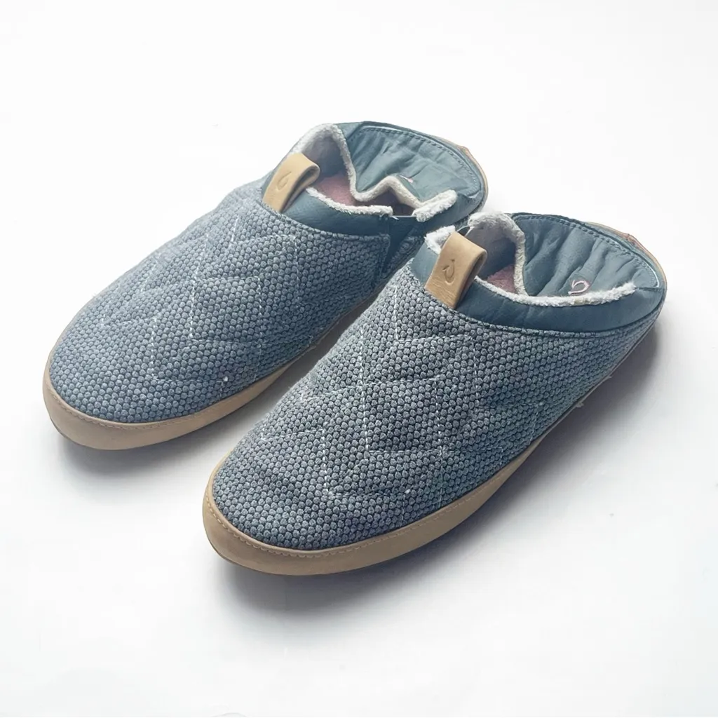 OLUKAI Lania Kolohana Gray Slip On Drop Heel Slippers, Size 7 - Image 8