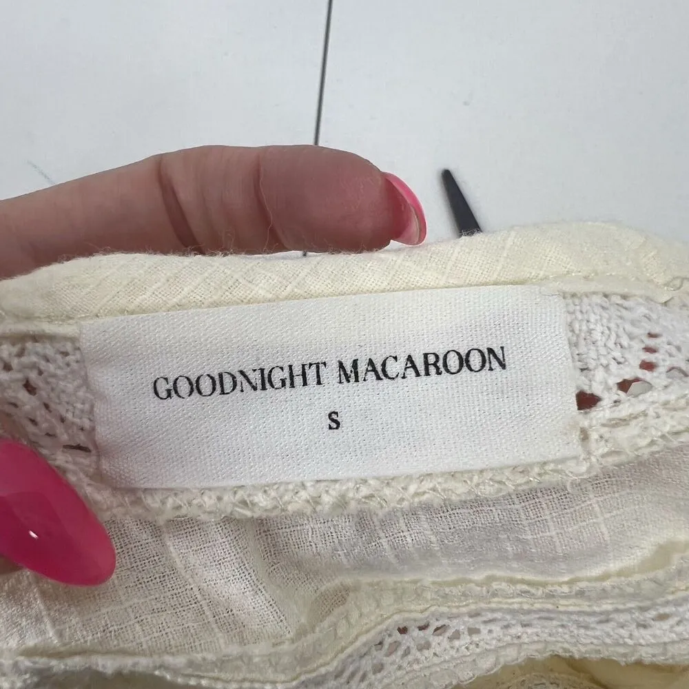 Goodnight Macaroon Size S Dress Perfectly Victorian Floral Embroidered Mini Boho - Image 4