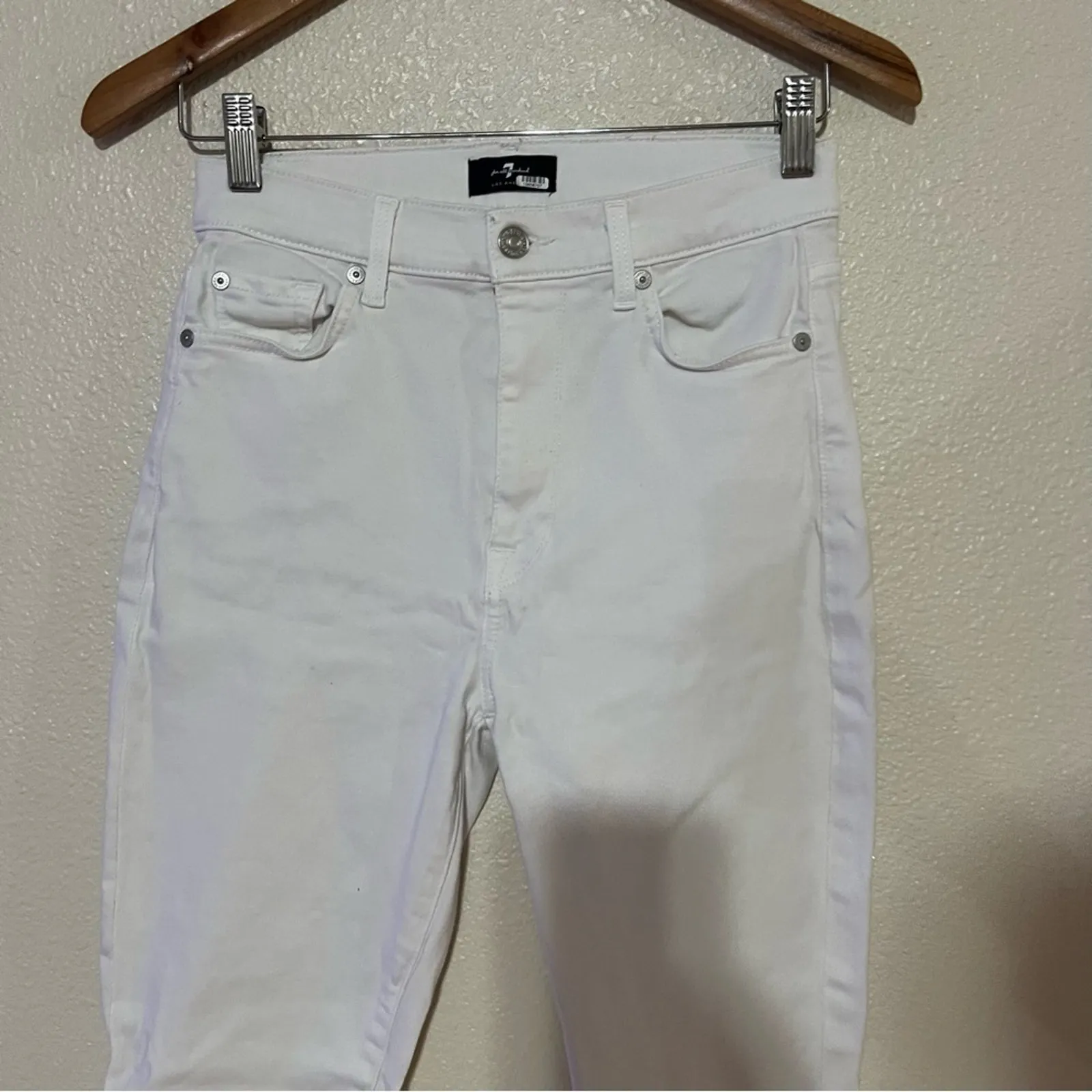 For All Mankind 7FAM White The High Waist Ankle Skinny Jeans 27 - Image 2