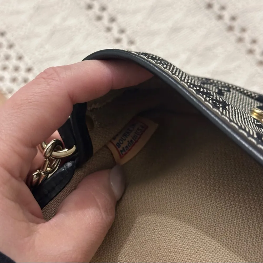 Vintage 90s Dooney and Bourke Black and Gray Canvas Monogram Coin Pouch Wallet - Image 3