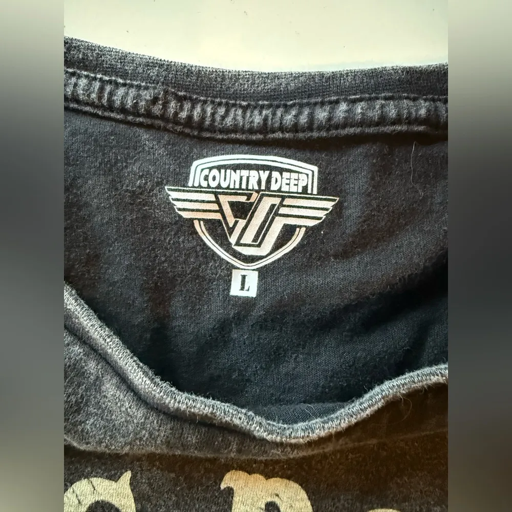 Vintage Crop Top Let's Rodeo Graphic‎ Tee SizeL Black Size L - Image 4