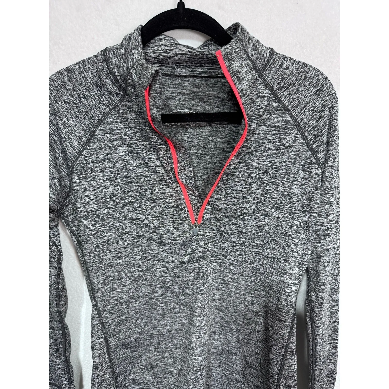 Tangerine Gray Space Dye Quarter Zip Pullover Women's‎ Sm Long Sleeve Active Top - Image 4