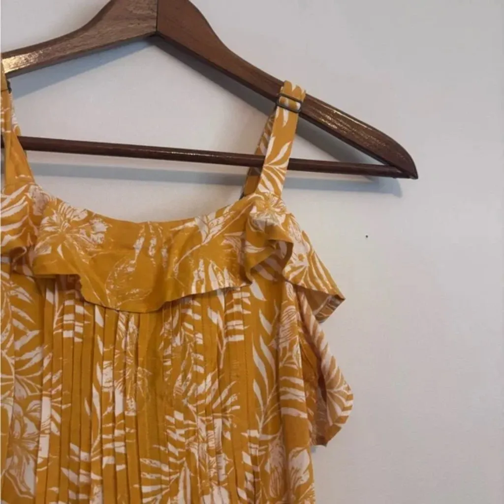 Roxy Yellow Floral Palm Beachy Strappy Sun Dress - Image 6