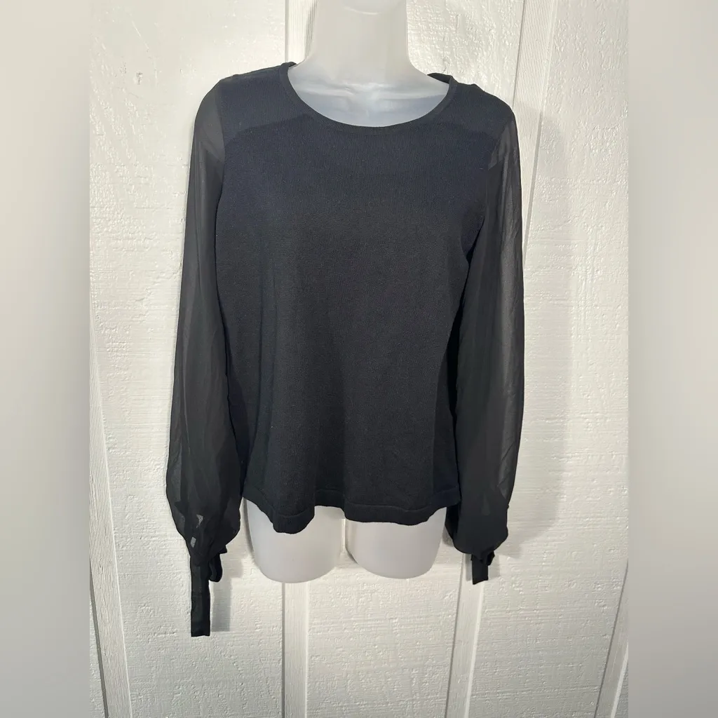 CeCe Black  Long Sleeve Sweater Size Small NWT - Image 2