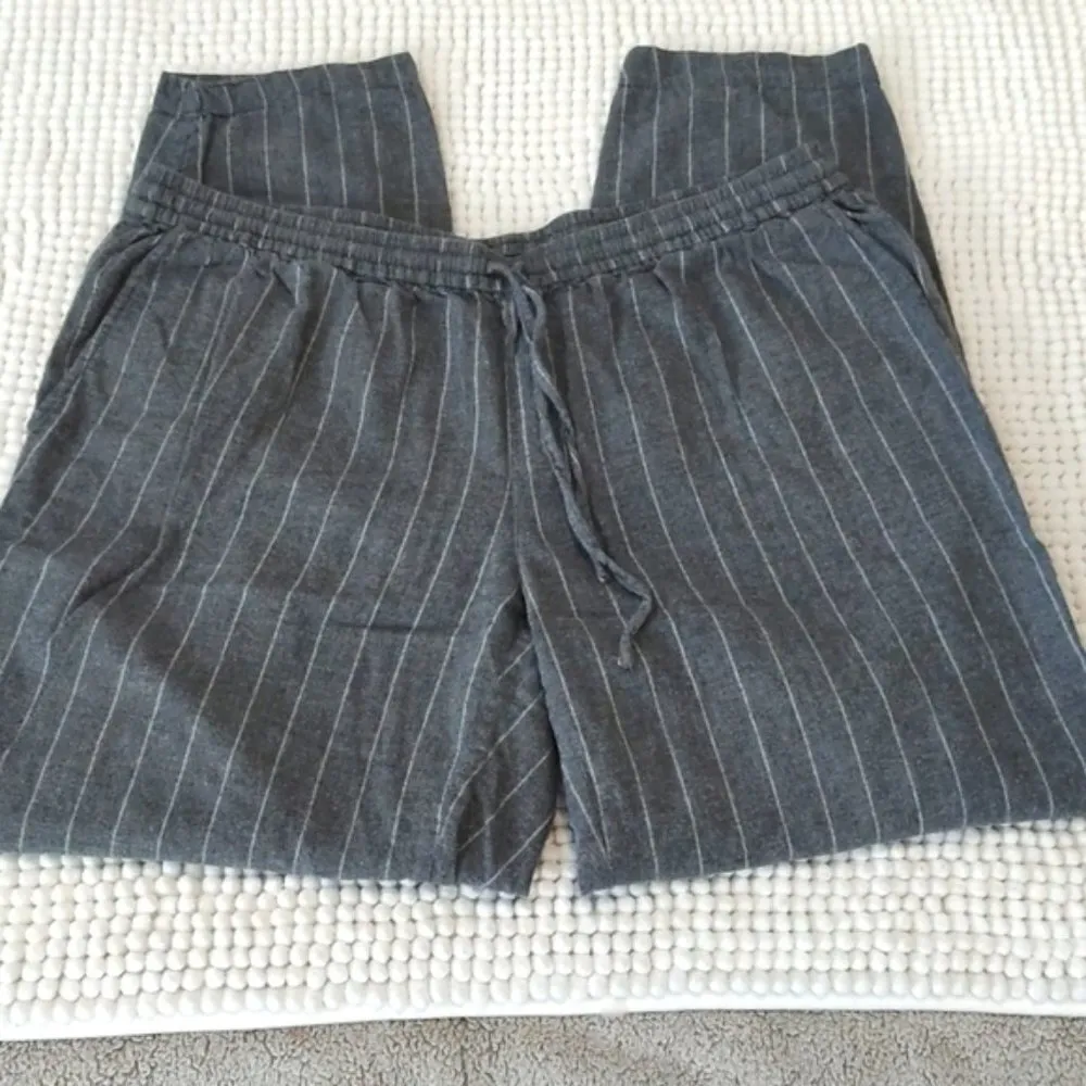 J. Crew Gray 100% Cotton Striped Lounge Weekend Pants Size Small EUC #7630 - Image 3