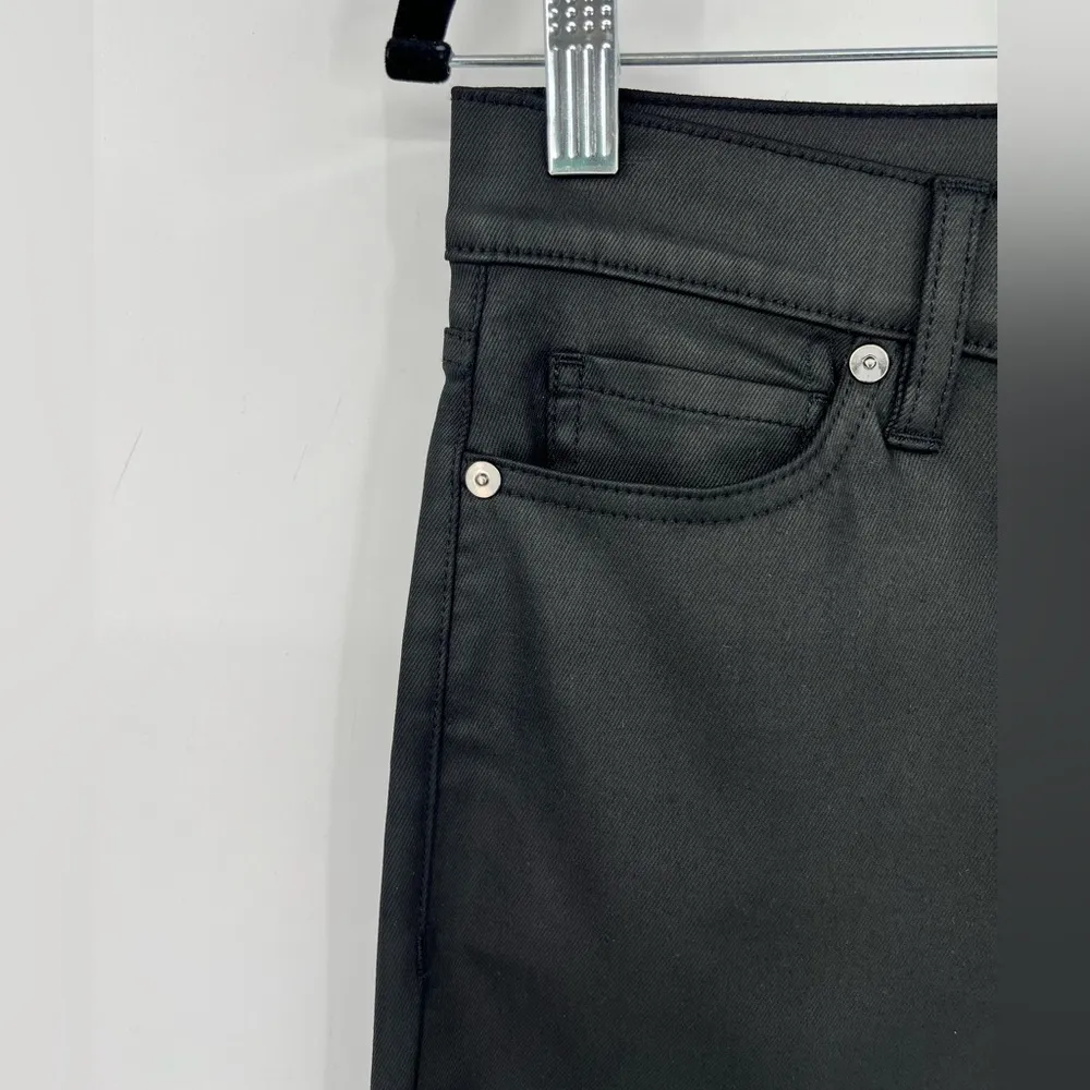 🆕 NWT Banana Republic High Rise Straight Leg Ankle Jeans Wax Coated Black Sz 26 - Image 13