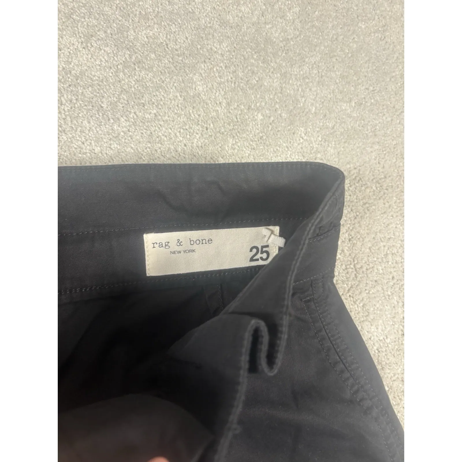 rag & bone belted‎ paperbag waist ankle zip black trouser moto dress pants 25 - Image 5