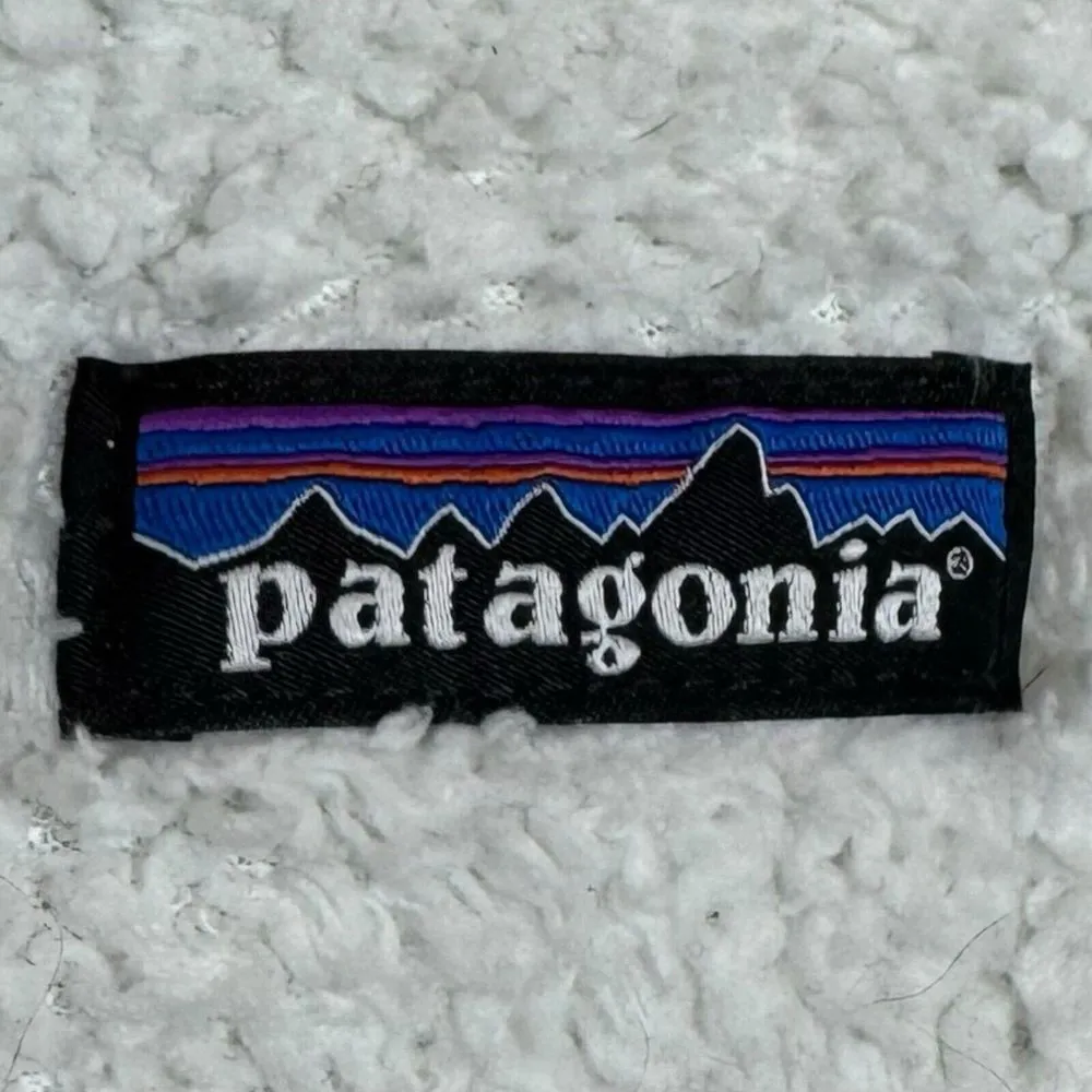 Patagonia Las Gatos Women Size M Cream White Fur 1/4 Zip Sherpa Pullover - Image 4