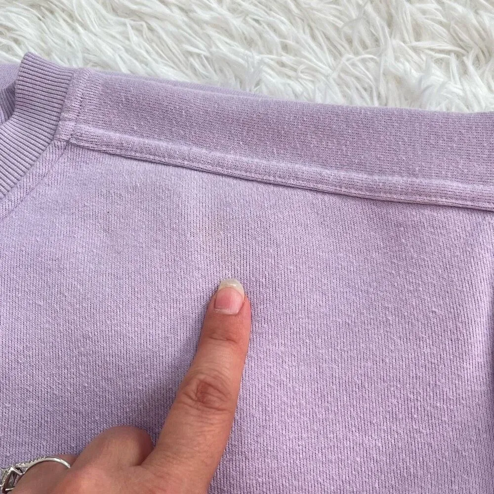 Semi-Cropped Crew Neck Sweatshirt Size Medium Purple - Image 9