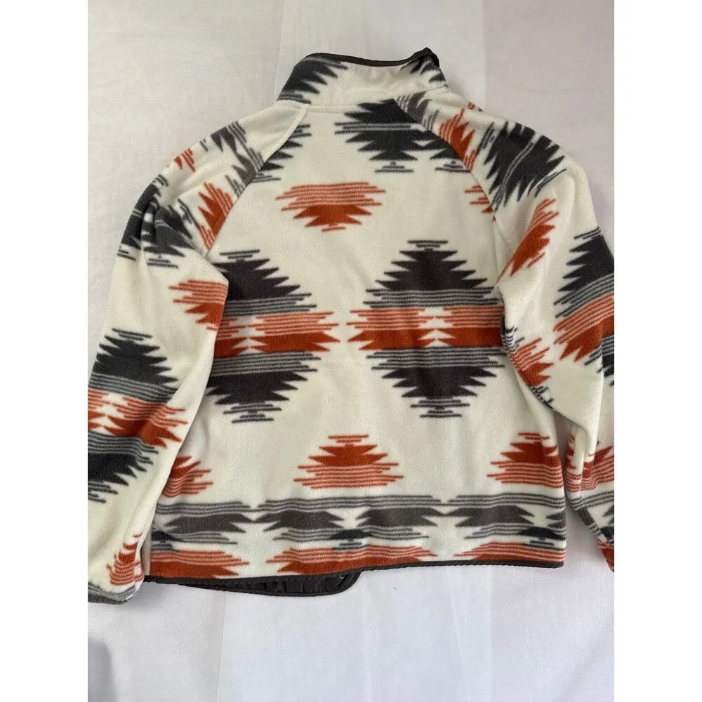 Southwestern Patterned Fleece Jacket Size L 100% Polyester Made In China Black Size L - Image 4