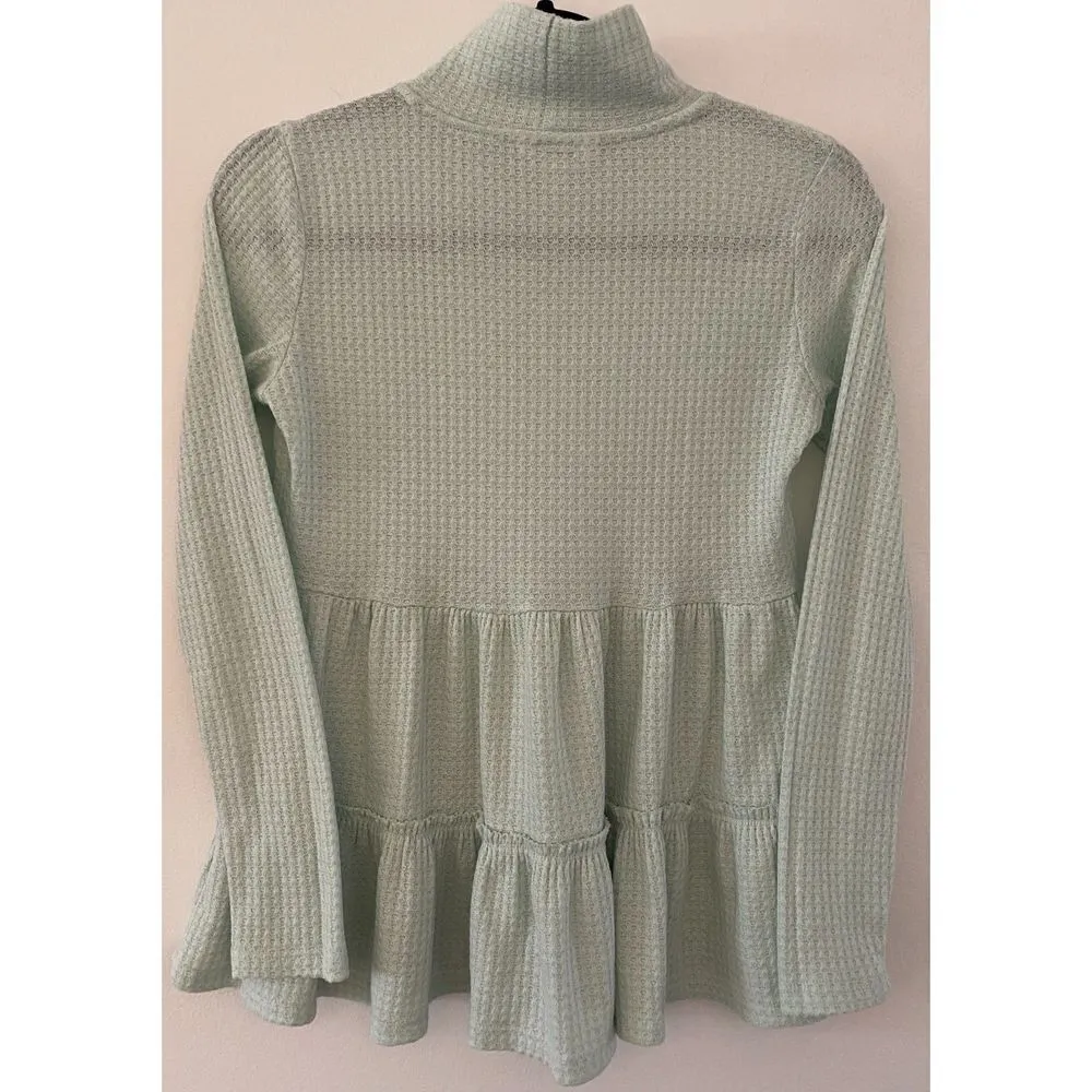 LC Lauren Conrad Mint Long Sleeve Turtleneck Top Women's Sz XS​ - Image 4