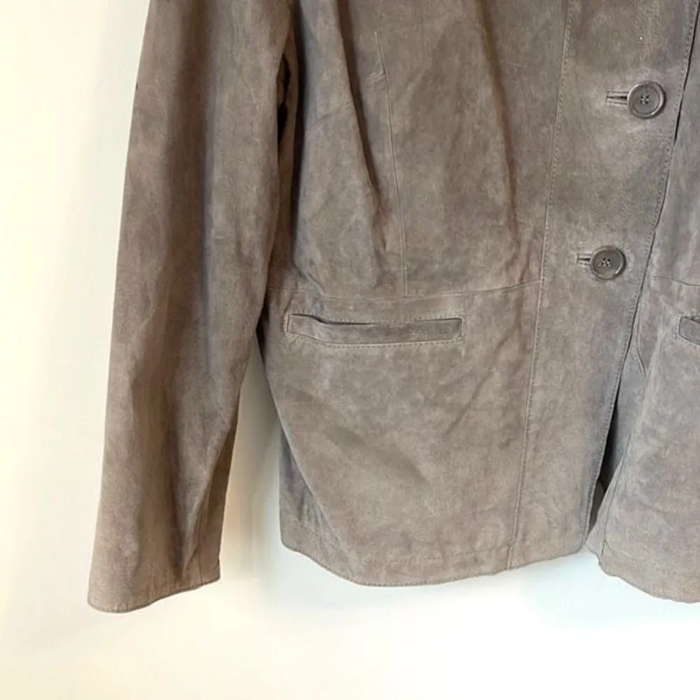 Terry Lewis Classic Luxuries Women's Genuine Leather Suede Jacket Gray Size 2X N - Image 3