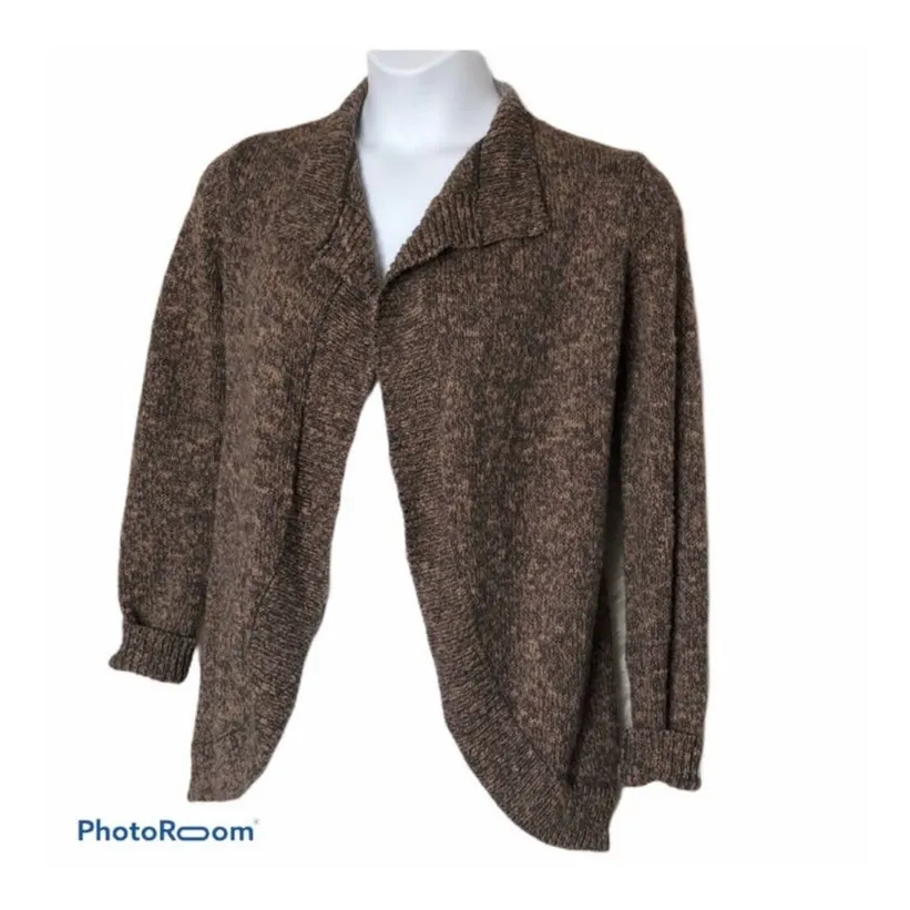 CAbi 880 Swear by Sweater Chunky Open Cardigan XS Marble Brown Tan - Image 8