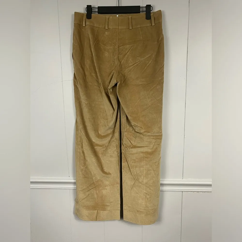 Escada Tan Soft Velvet Corduroy Stretch Straight Leg Dress Pants Size 36 - Image 4