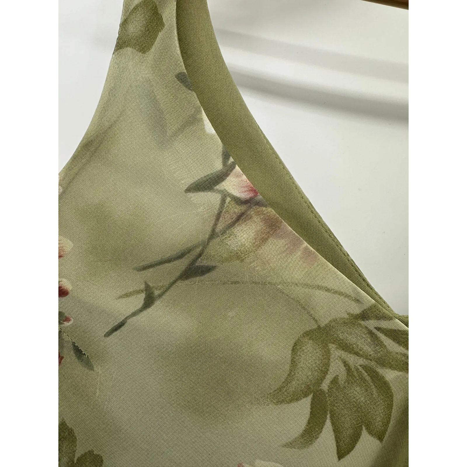 Positive Attitude Women Y2K Maxi Dress Size 8 Green Floral Fairy Dainty Coquette - Image 6