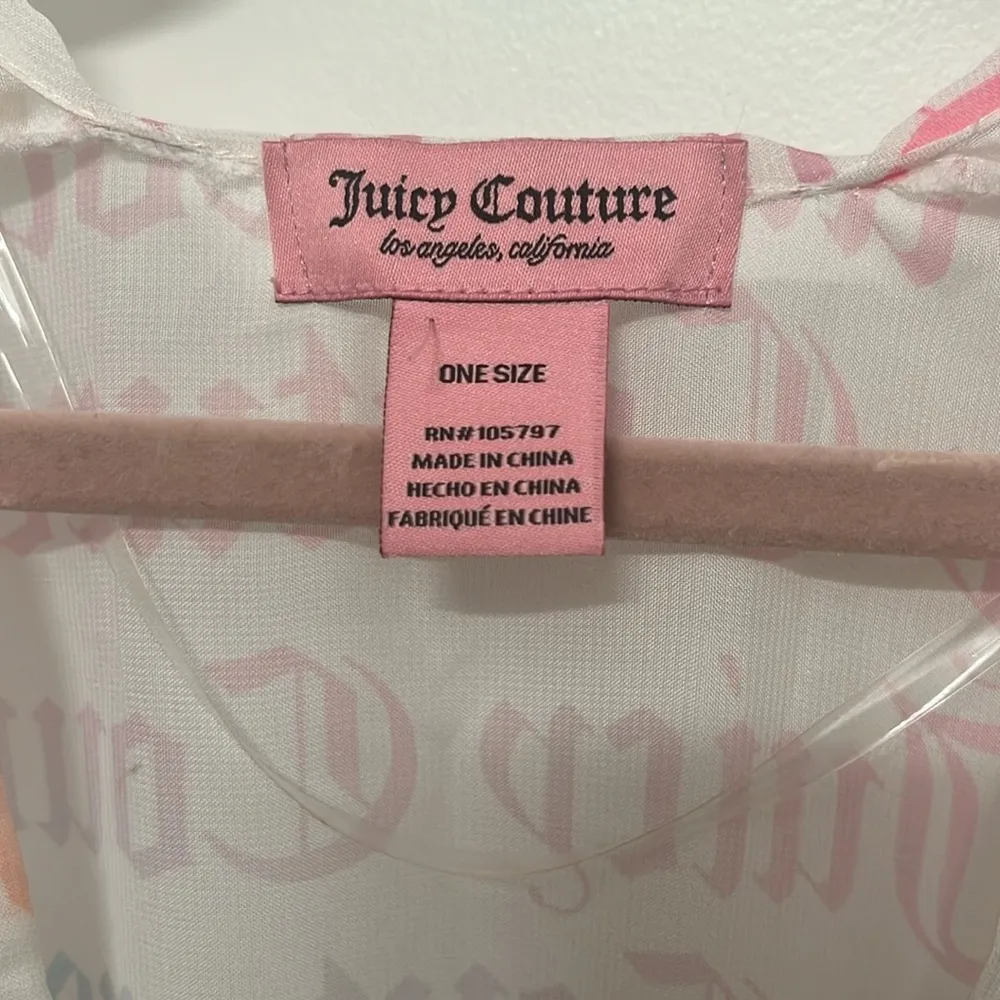 NWOT Juicy Couture Logo Pastel Pink Sheer Flowy Silky Kimono Beach Coverup - Image 5