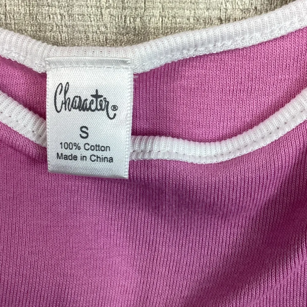 Character Size Small Pink & White Crewneck Tank Top - Image 3