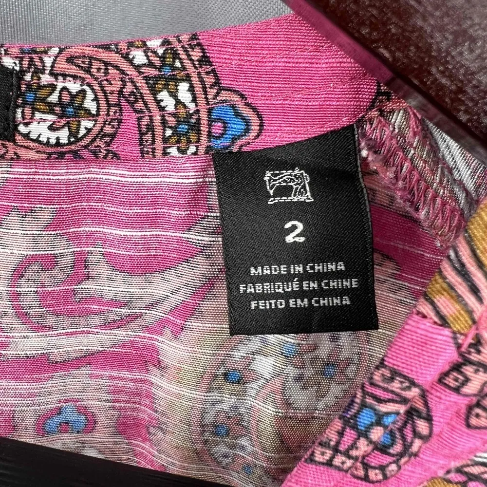 Scotch And Soda Dress Pink Paisley Downtown Surf Lightweight Summer Size 2 - Image 6