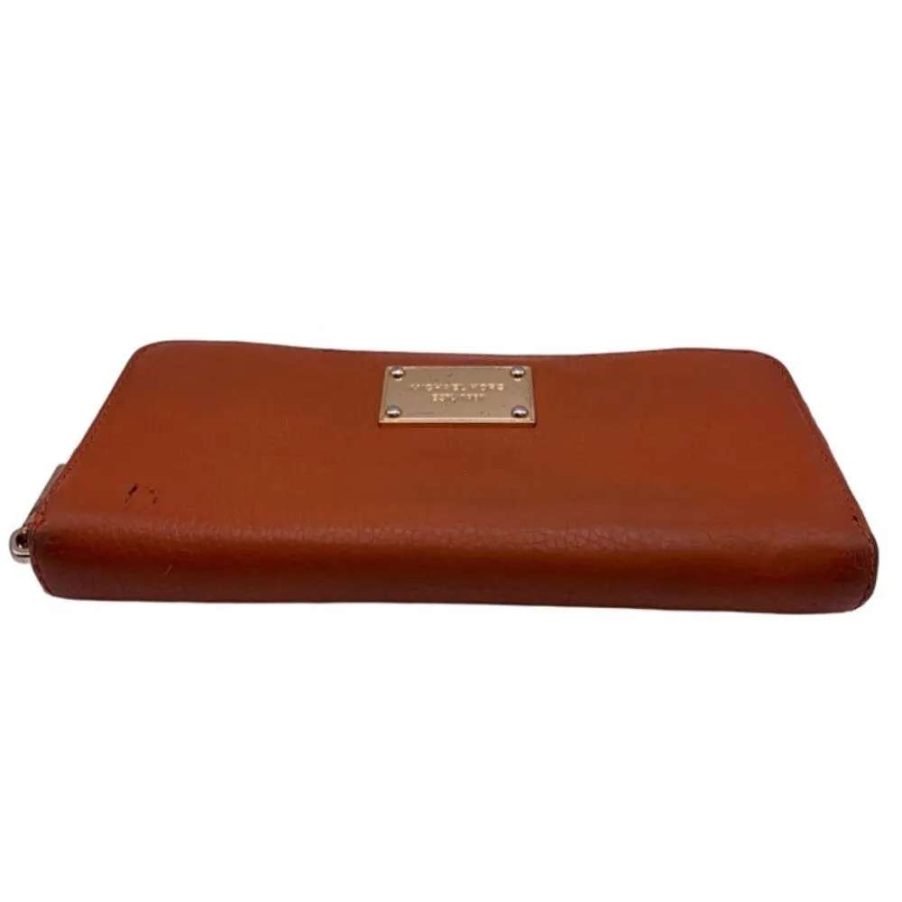 Michael Kors Burnt Orange Zip Around Wallet - Image 3