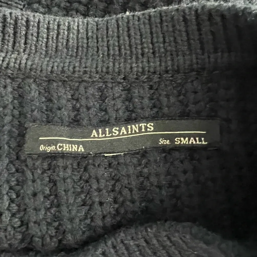 AllSaints Mouleon Sweater‎ Tunic Vest Dress Sleeveless Knit Navy Blue Size Small - Image 12