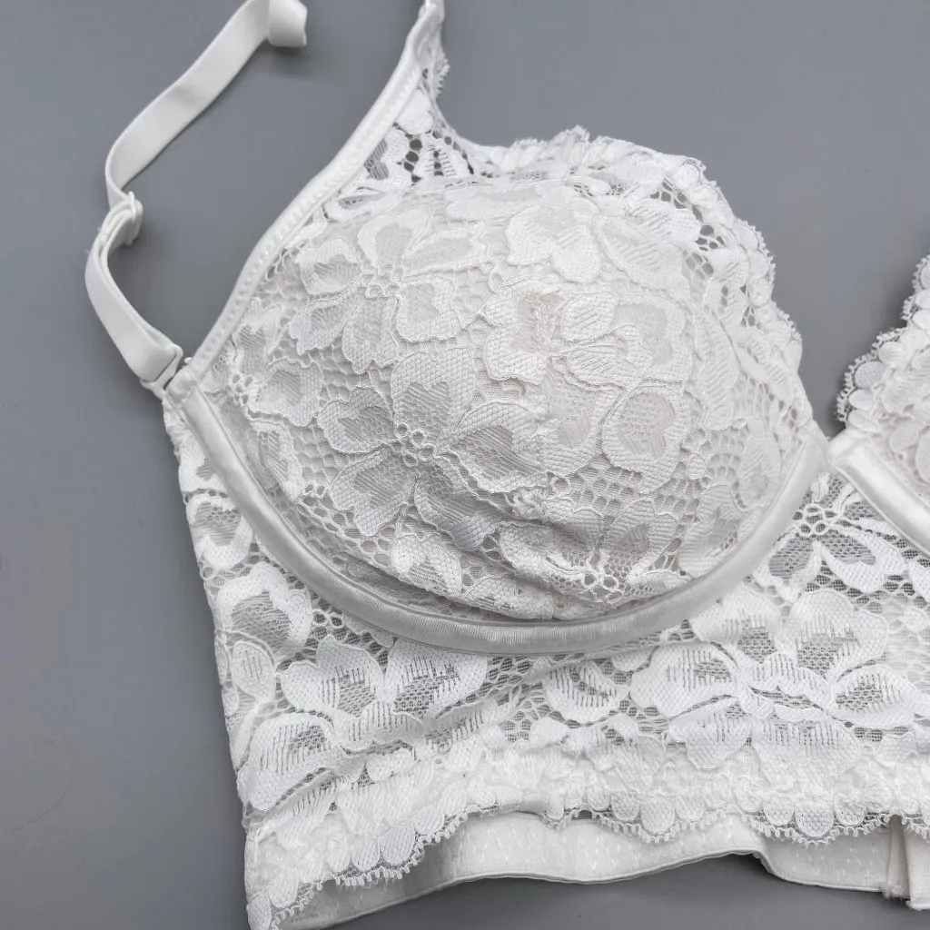 NWT Maidenform 34B White Lace Underwire Bra‎ Bralette Multiway Convertible Strap - Image 2