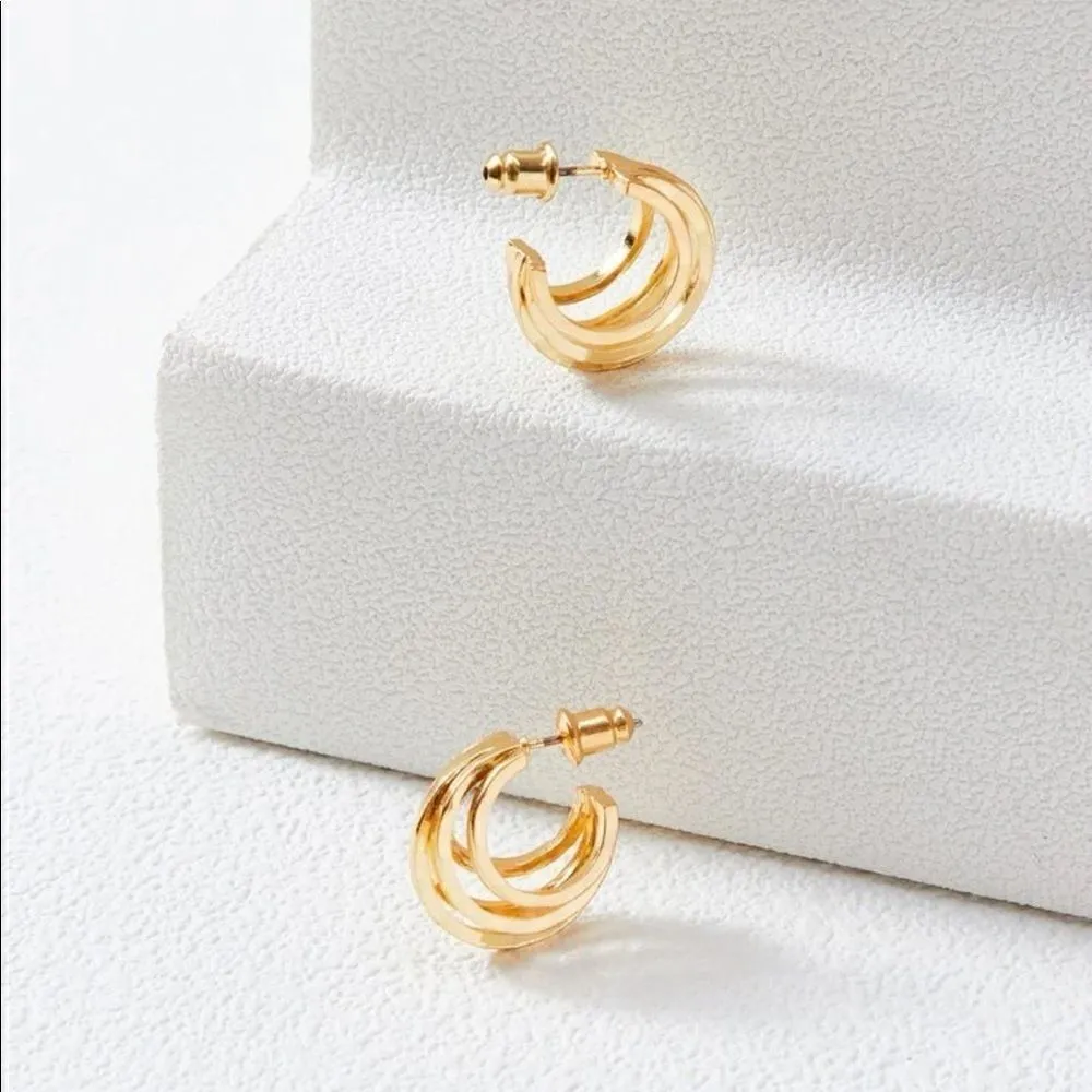 18k gold plated open hoop earrings​​​​​​​​​​​​​​​​​​​​ ✨​​​​​ - Image 6