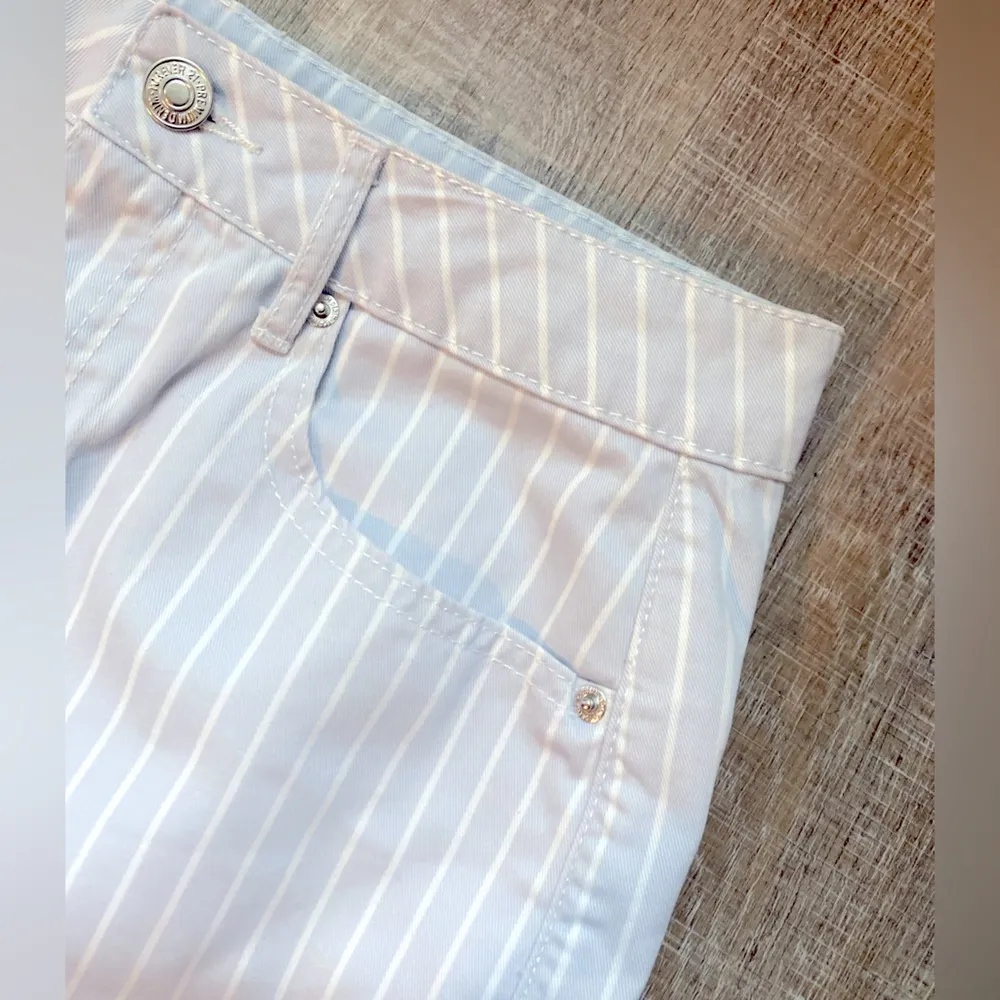 FOREVER 21 Y2K Stripe Mini Skirt Blue Medium Pencil Retro Preppy Academia Casual - Image 4