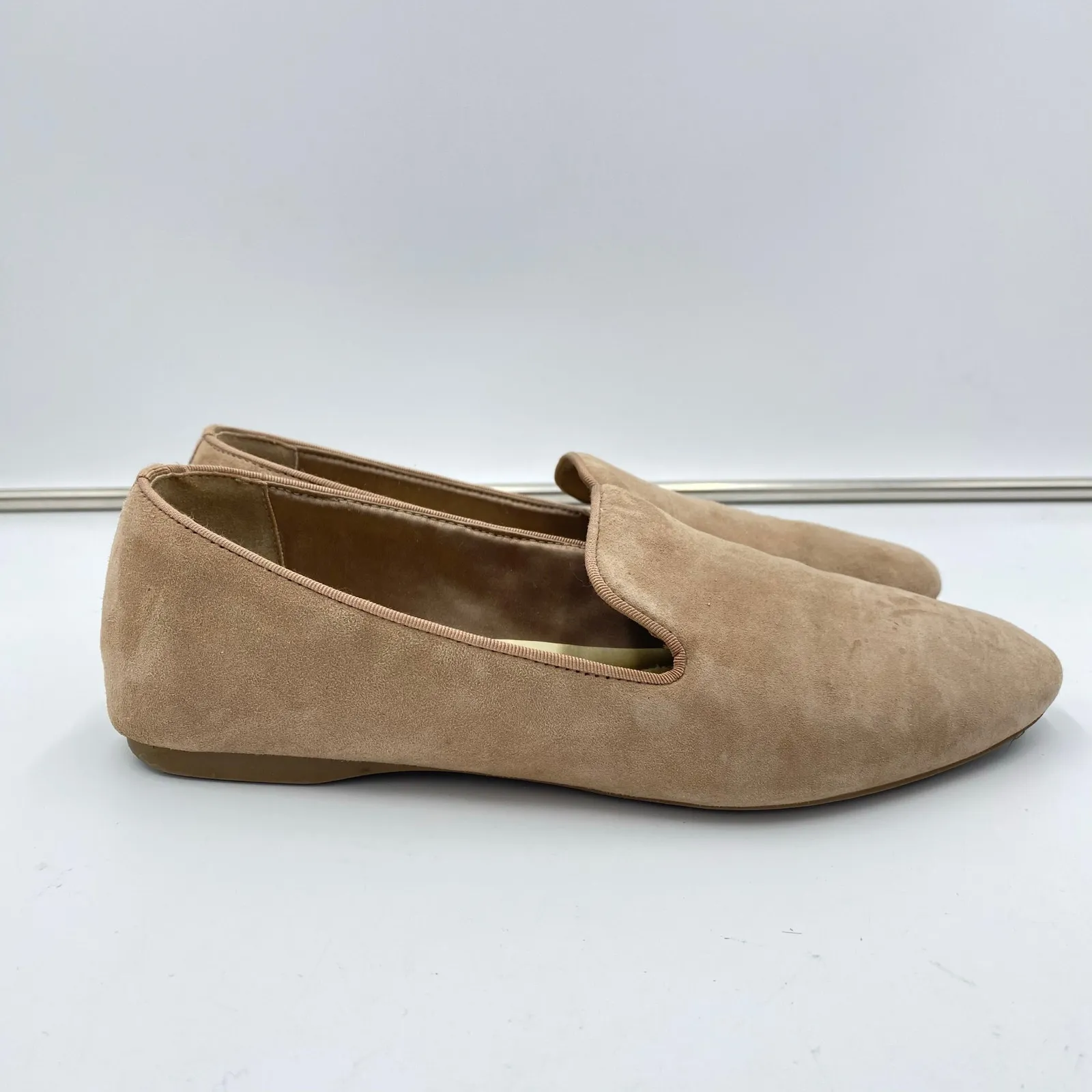 Birdies Women's Tan The Sterling Suede Leather Slip-on Ballet Flats Size 10 - Image 4