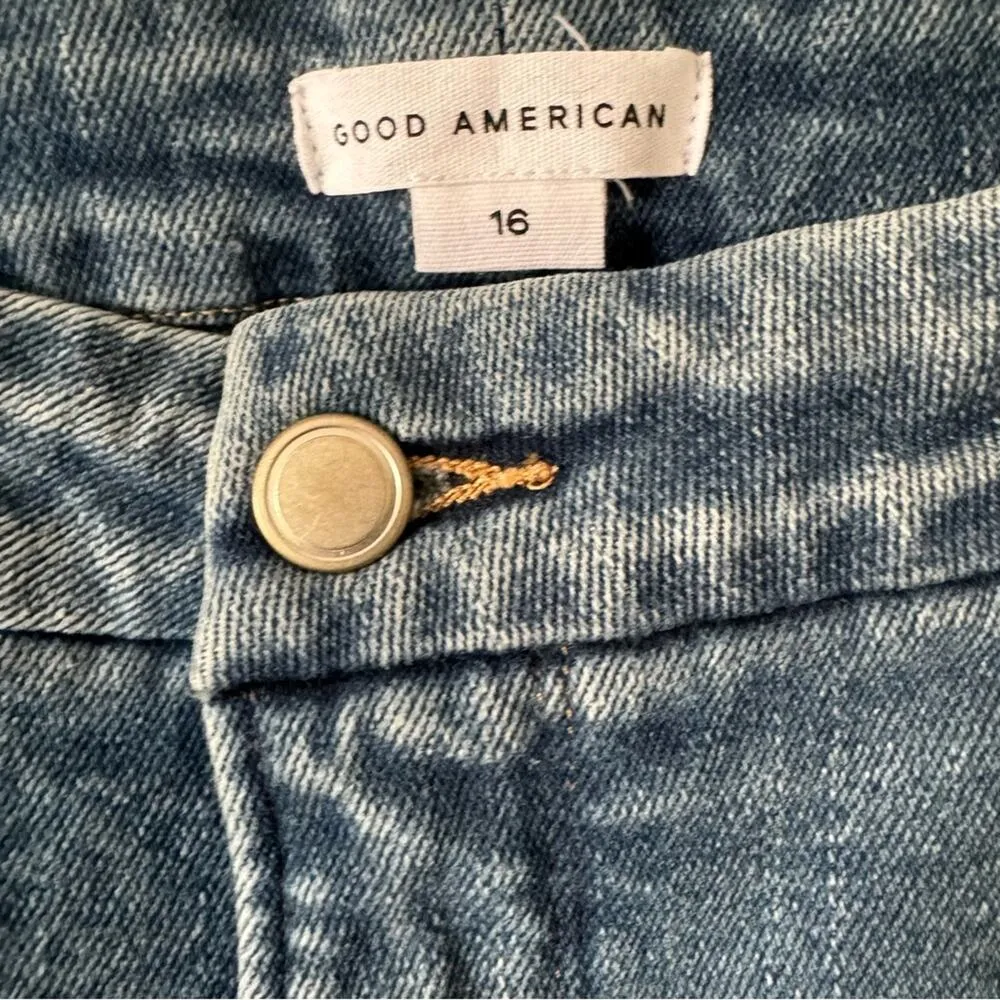 New Good American Good Vintage Distressed Straight Leg Jeans Plus Size 16 - Image 4
