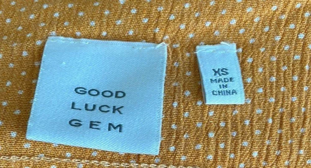 Good Luck Gem Yellow Polka Dot Top - Image 4