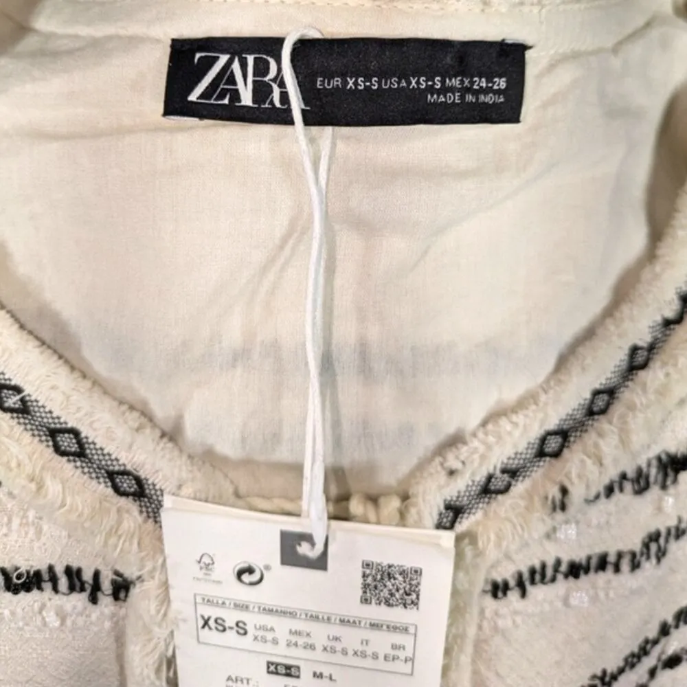 Zara Boho Open Front Top/Jacket XS NWT XS-S    WF144 - Image 8