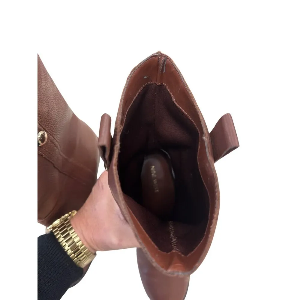 Nine West Womens Brown Leather retro Y2K Mid Calf Boots Size 10M SKU 7171 - Image 9