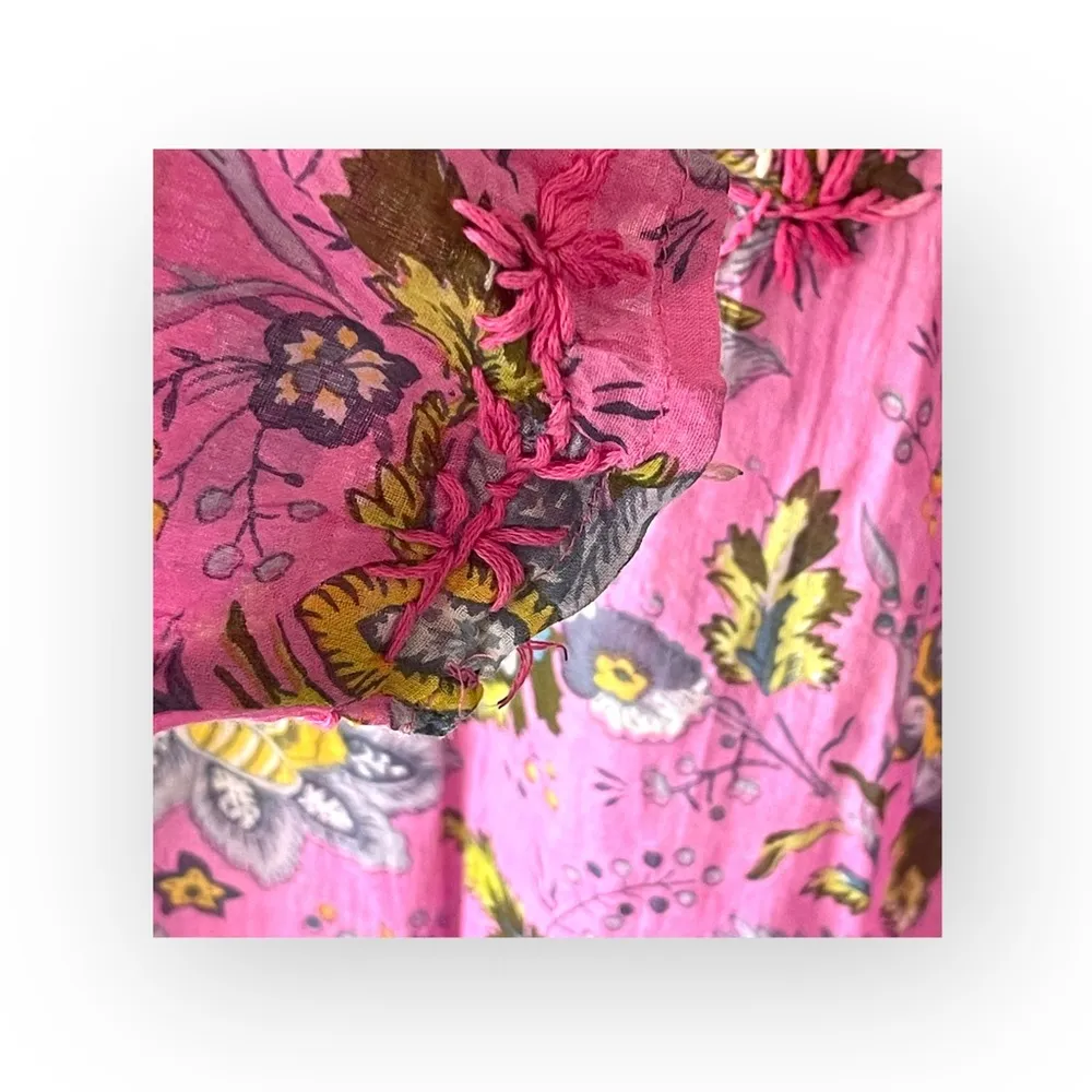 Raj ❤︎︎ Heart Embroidery Tunic Top Dress ❤︎︎ Pink Floral ❤︎︎ Made in India ❤︎︎ Size XL - Image 6