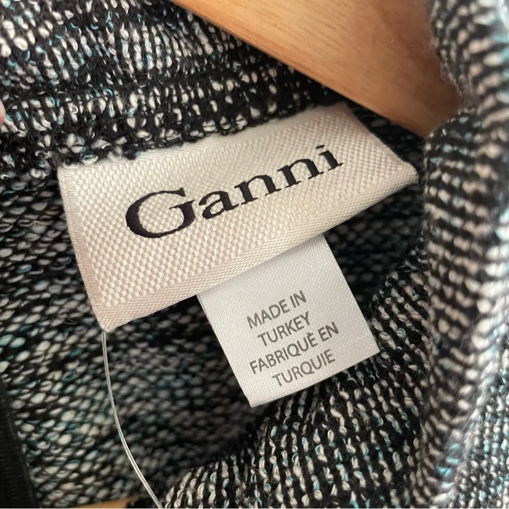 Anthropologie Ganni Charcoal Sleeveless preppy pleated dress New dark academia - Image 5