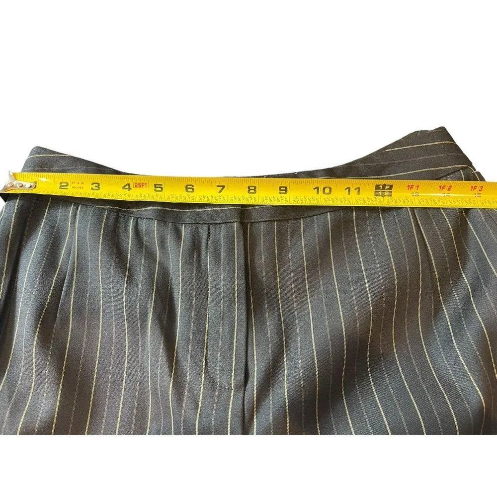 Taylor B.Moss VTG Black Olive Pin Striped Y2K 90s Office Dress Pants NWT 4 - Image 9