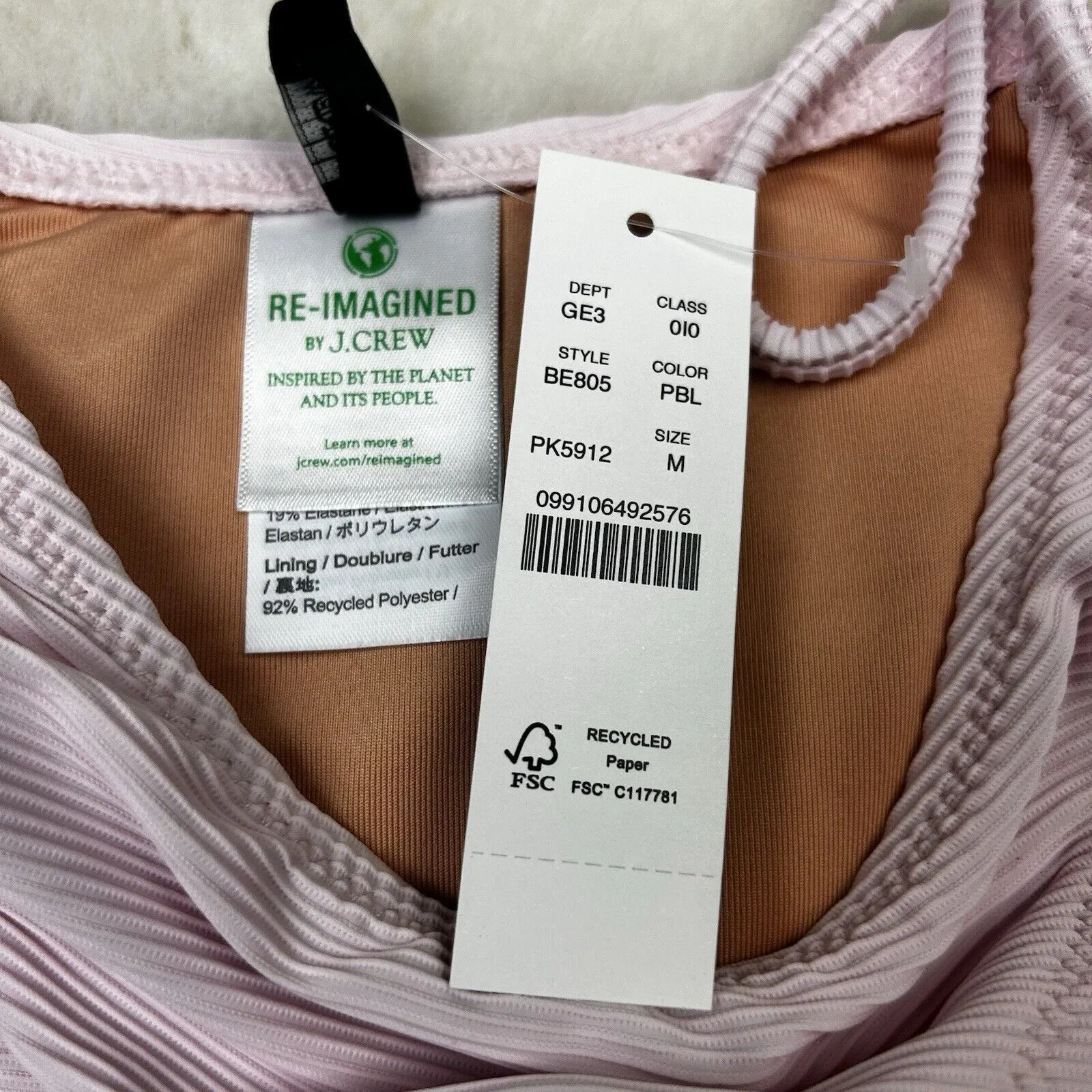 J Crew String Bikini Bottom Ribbed Cheeky Curved Waist - Image 3