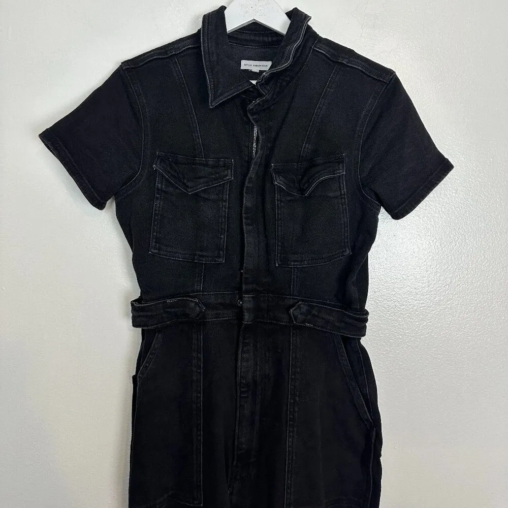 GOOD AMERICAN Fit for Success Jumpsuit in Wash Black099 Size 3 (Large) - Image 6