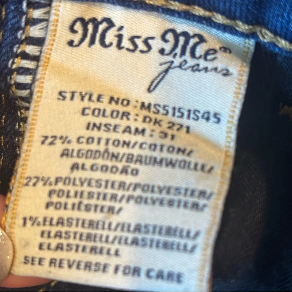 MISS ME Women’s Dark Wash Denim Jeans Size 26 Mid Rise Skinny EUC‎ - Image 7