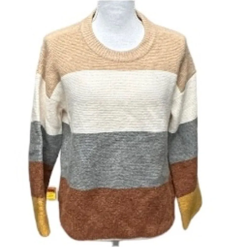 Madewell Andria Pullover Sweater in Coziest Yarn Size‎ XS Oversized Colorblock - Image 5