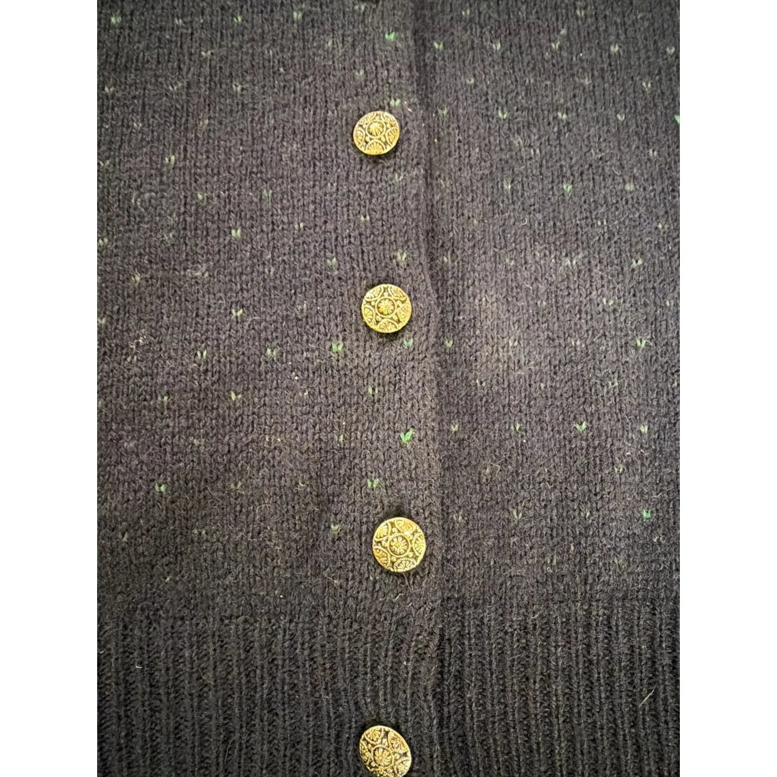 Vintage LL Bean Shetland Wool Cardigan Sweater Fair Isle Nordic Blue Size Medium - Image 4