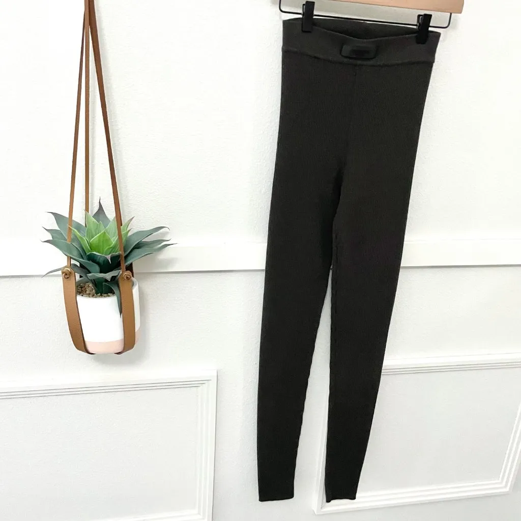 Fear of God Essentials Ribbed Brown Leggings Knit Size M - Image 3