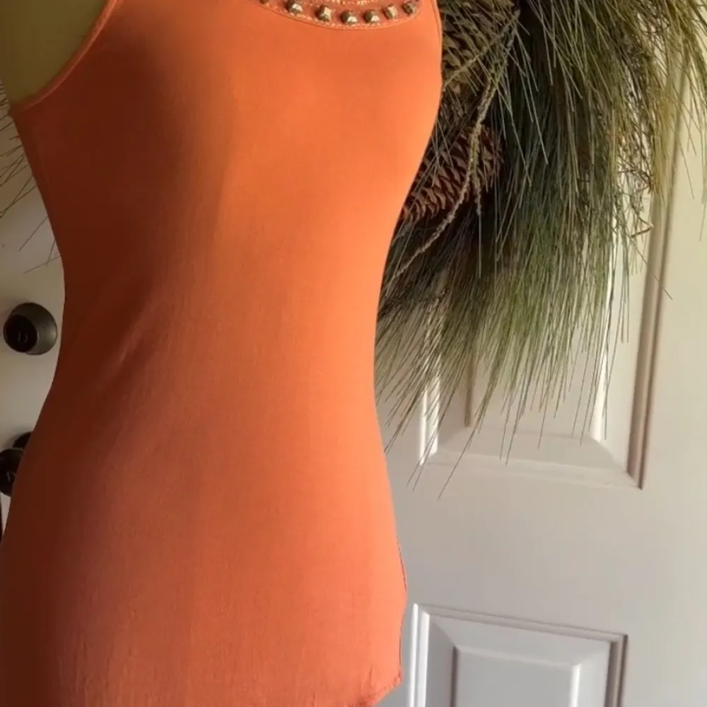 Ruby Sky salmon/peachy/coral/orange color sleeveless halter style tank top Pink - Image 3