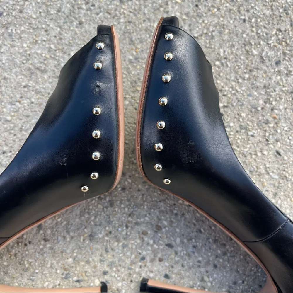 Gianvito Rossi Peep Toe Pumps in Black Leather size 41 - Image 7