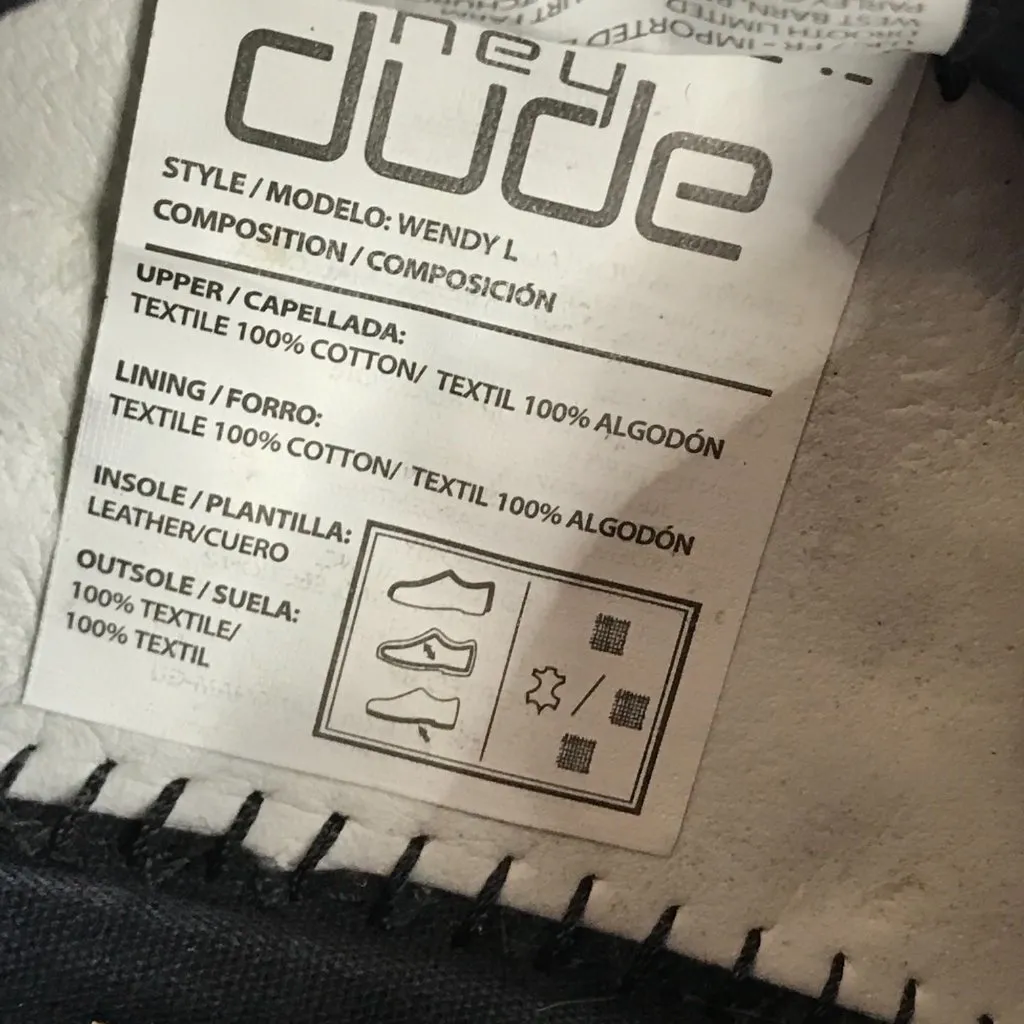 HEYDUDE Black Wendy Slip On Shoes Women's Size 10 EU 41‎ Casual Cotton Comfort - Image 9