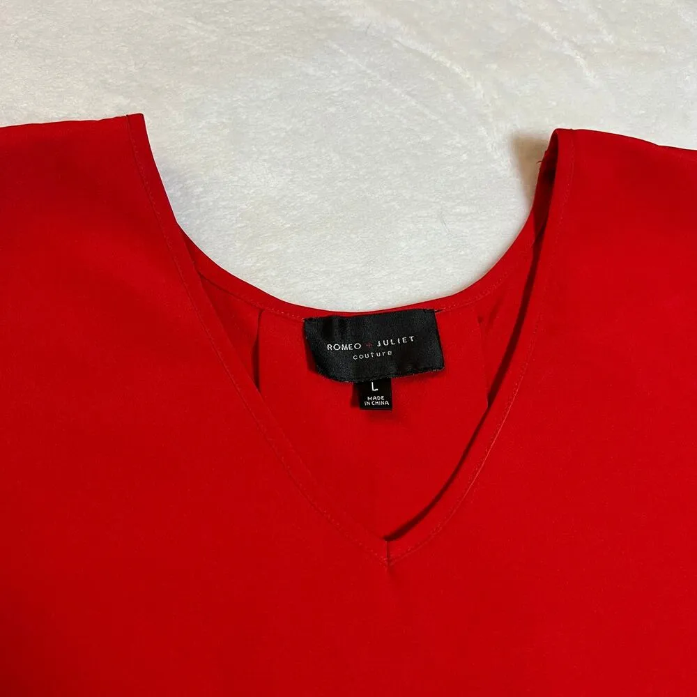 Romeo & Juliet Couture V-Neck High Low Hem A-Line Tunic Size Large Holidays - Image 3