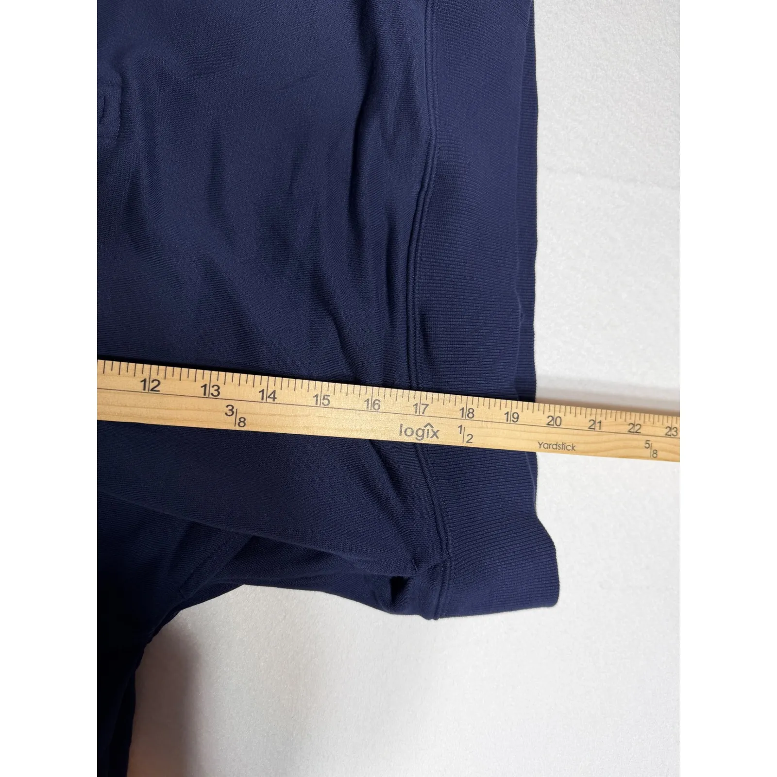 Fabletics Navy Red Colorblock Quarter Zip Cropped Sweatshirt Women Medium - Image 5