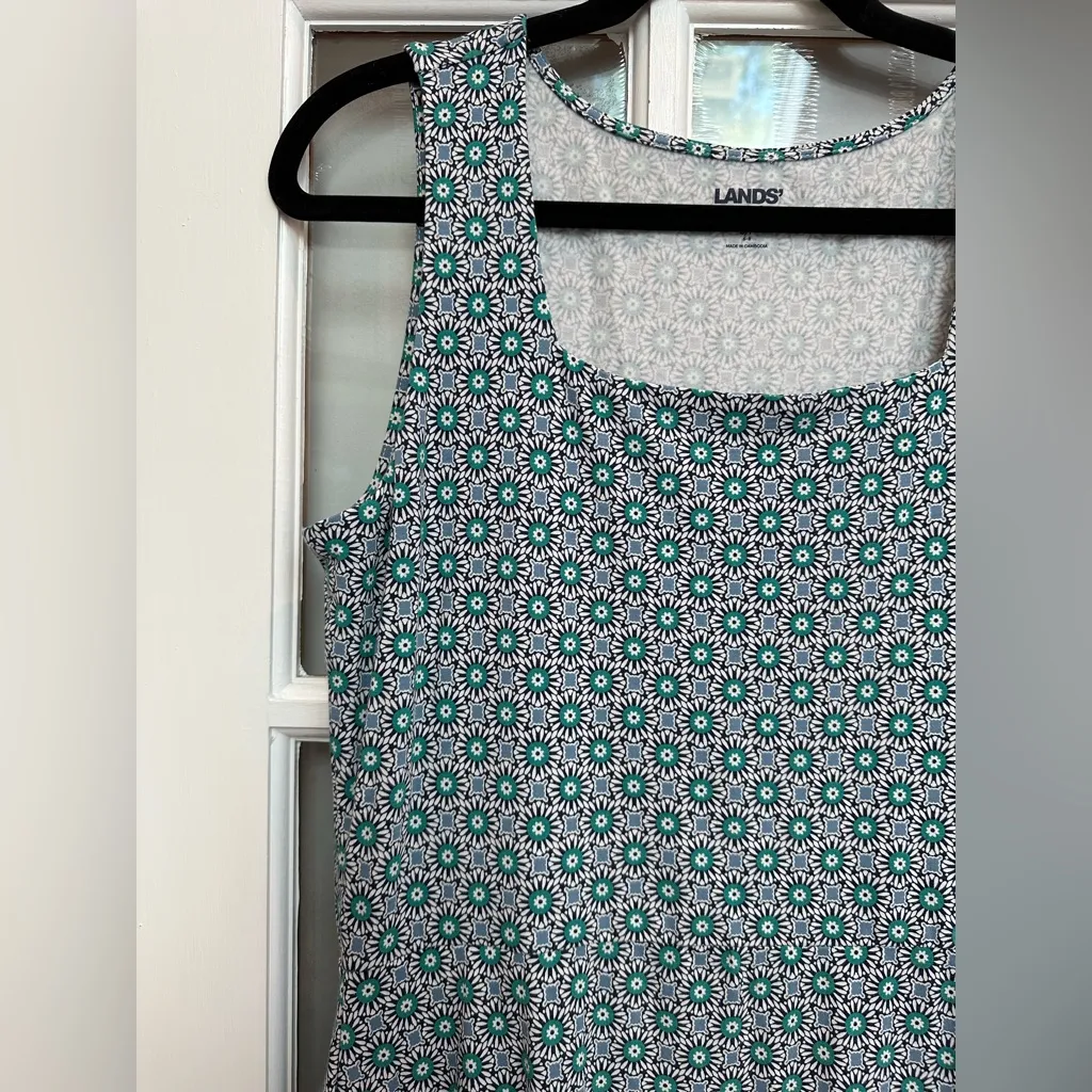 Lands’ End Floral Country Cottage Boho Western Maxi Dress Ruffle Hem Size Small - Image 3