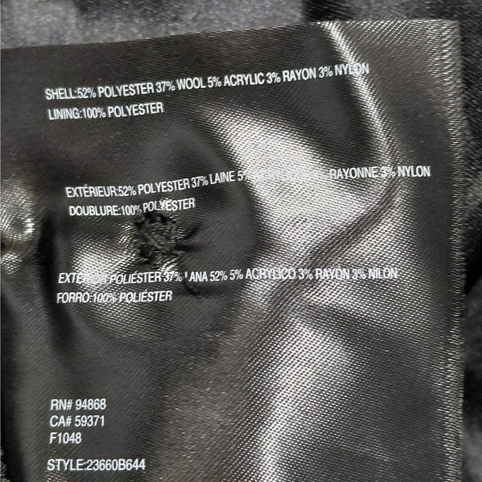 Bernardo  Black Wool Blend Long Coat Women’s Large Classic Button Front Overcoat - Image 10