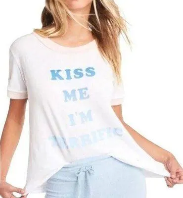 Wildfox Kiss Me Wright Tee Retro Crewneck Size XS Short Sleeve 100% Cotton New - Image 2