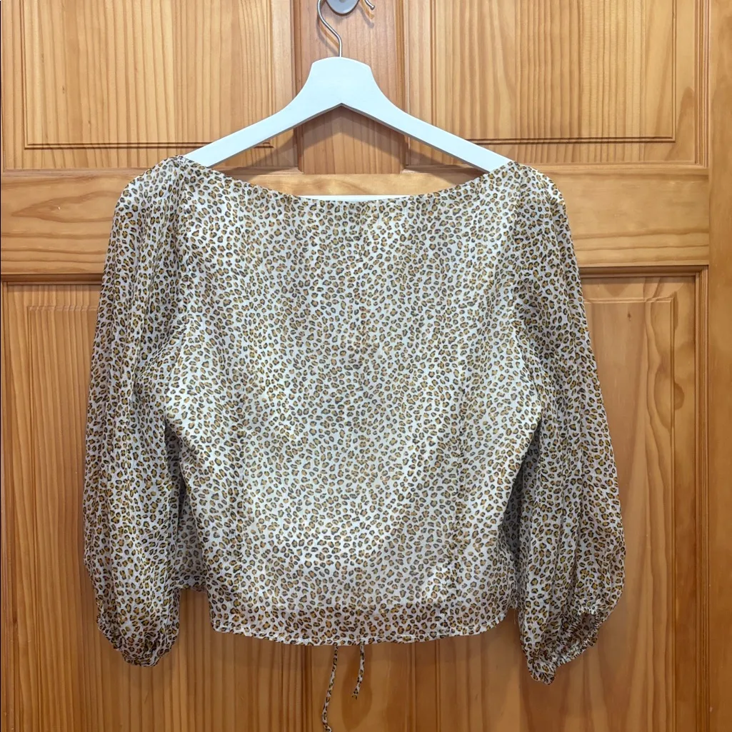 Princess Polly Size 6 Leopard Cheetah Print Tie-Front Top - Image 6